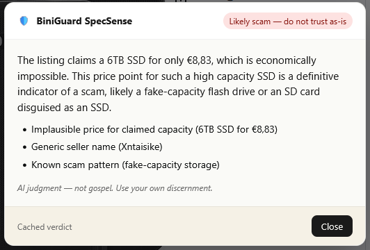SpecSense red verdict on Amazon 6TB SSD for 8.83 euro fake capacity scam